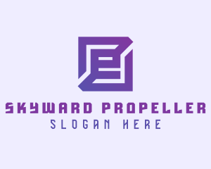 Purple Gaming Letter E logo design