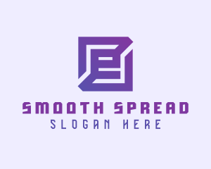 Purple Gaming Letter E logo design