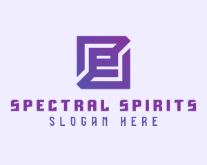 Purple Gaming Letter E logo design