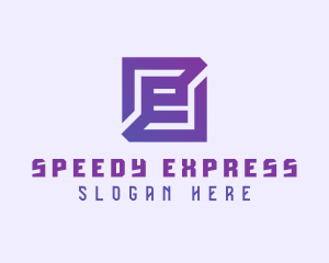 Purple Gaming Letter E logo design