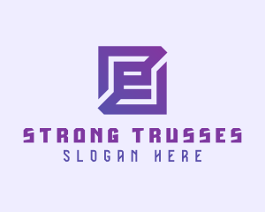 Purple Gaming Letter E logo design