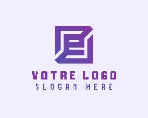 Purple - Purple Gaming Letter E logo design
