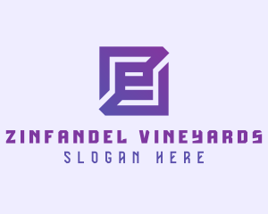 Purple Gaming Letter E logo design