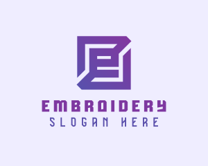 Purple Gaming Letter E logo design