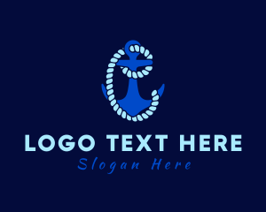 Ship - Anchor Rope Letter C logo design