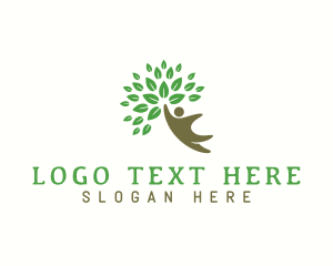 Inner Peace - Natural Human Leaves logo design