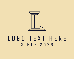 Blue - Architecture Column Letter L logo design