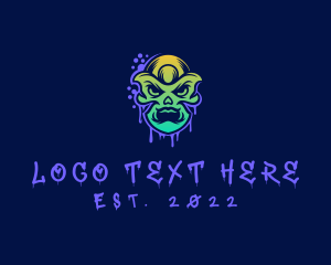 Graffiti - Skull Mask Streetwear logo design