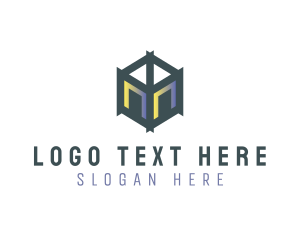 Hacker - Cube Firm Letter M logo design