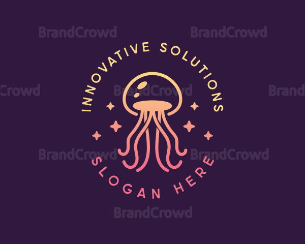 Sea Whimsical Jellyfish Logo