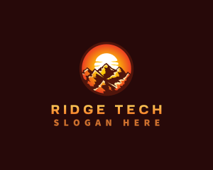 Ridge - Mountain Sunset Peak logo design