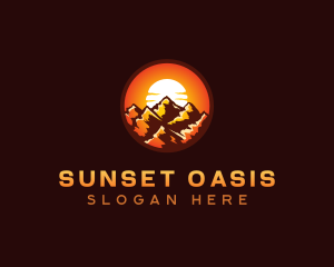 Mountain Sunset Peak logo design