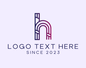 Corporation - Archway Outline Letter H Business logo design