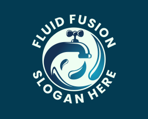 Water Faucet Plumbing logo design