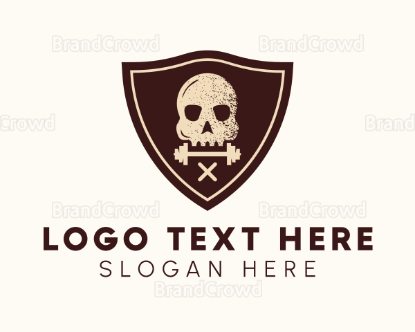 Pirate Skull Fitness Barbell Logo