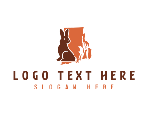 Map - Rhode Island Rabbit Hare logo design