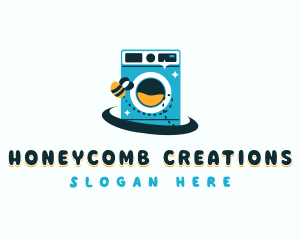 Bee Laundry Laundromat logo design