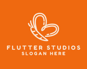 Flutter - Flying Butterfly Insect logo design
