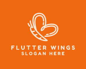 Flying Butterfly Insect logo design