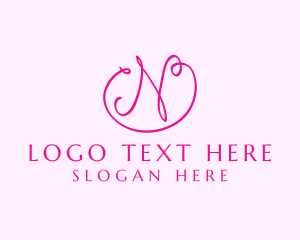 Fashion Brand - Letter N Ribbon logo design