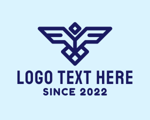 Aeronautics - Blue Aviation Bird logo design