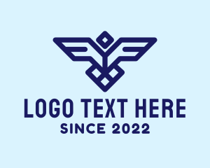 Courier Service - Blue Aviation Bird logo design