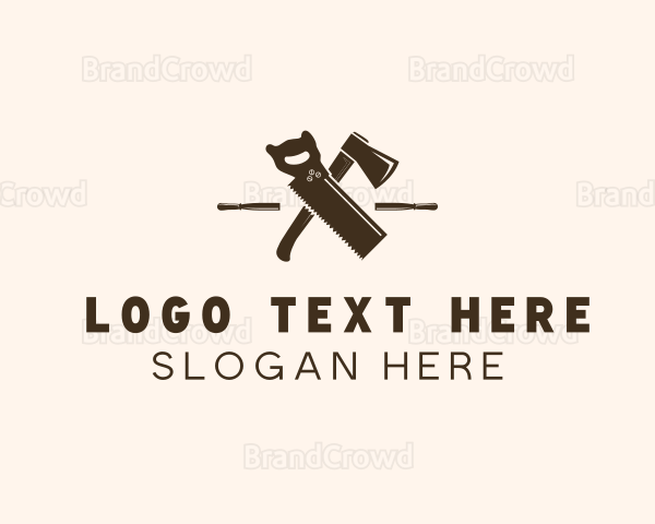 Carpentry Woodcutting  Tools Logo