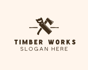 Logger - Carpentry Woodcutting  Tools logo design