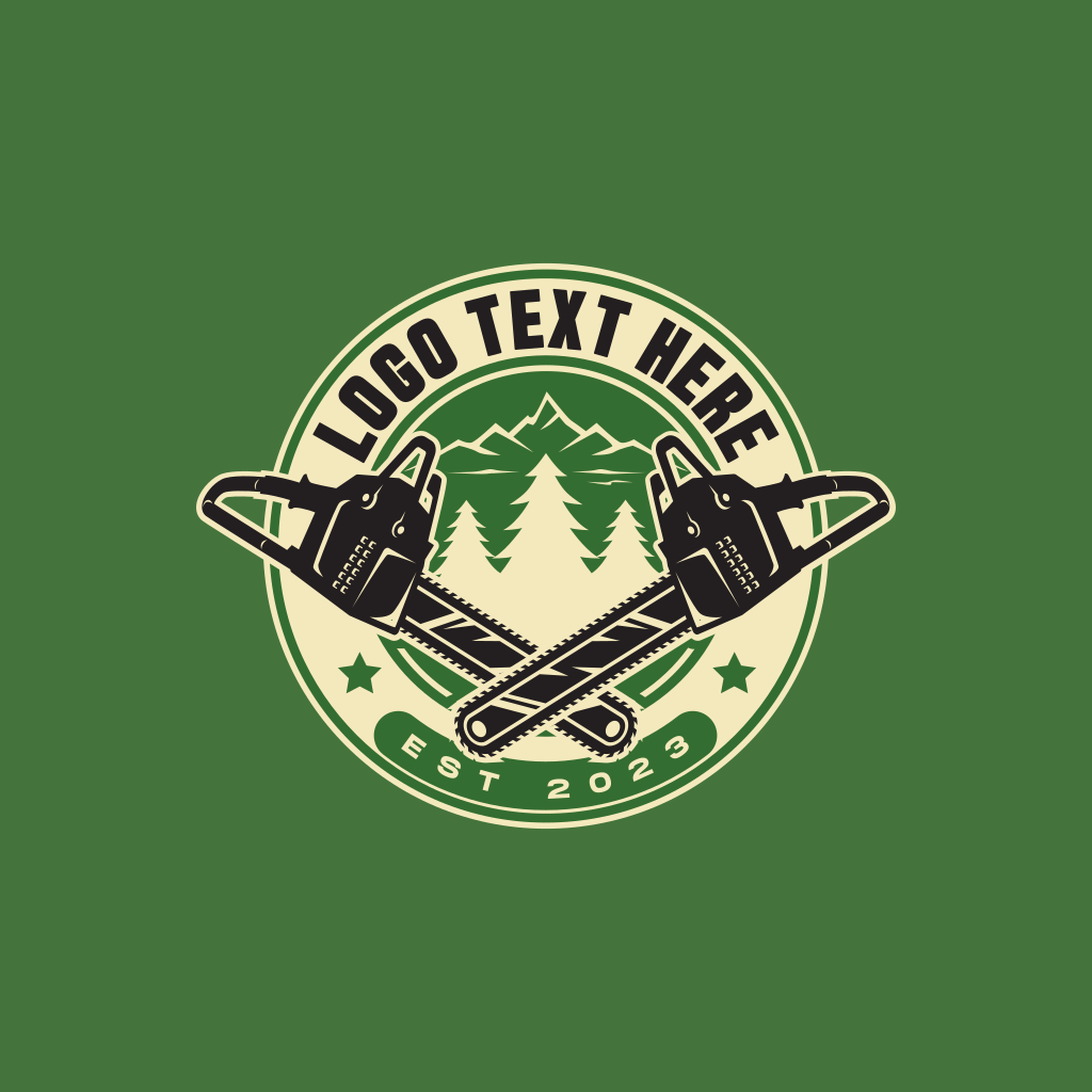 Chainsaw Forest Logger Logo | BrandCrowd Logo Maker | BrandCrowd