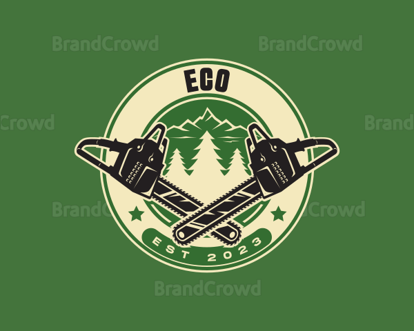 Chainsaw Forest Logger Logo