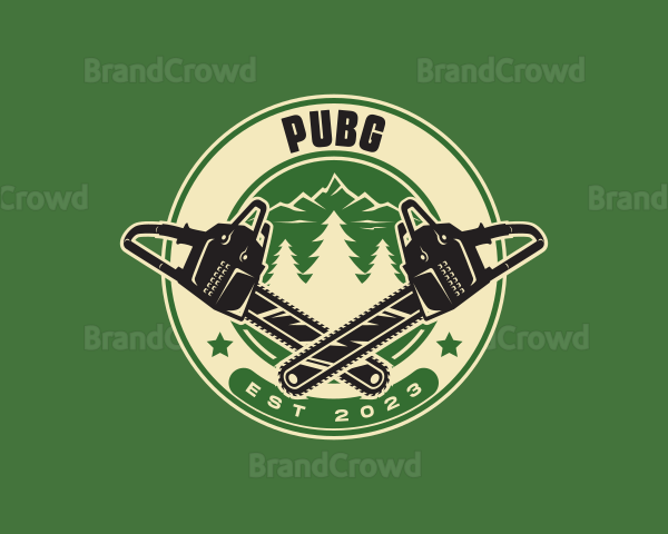 Chainsaw Forest Logger Logo