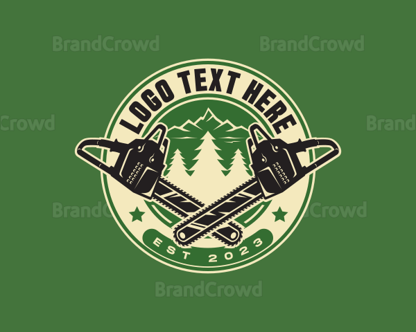 Chainsaw Forest Logger Logo