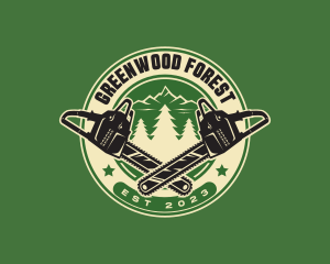 Chainsaw Forest Logger logo design