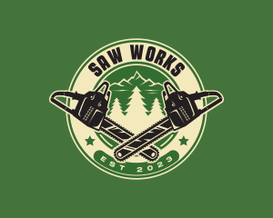 Chainsaw - Chainsaw Forest Logger logo design