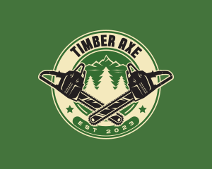 Chainsaw Forest Logger logo design