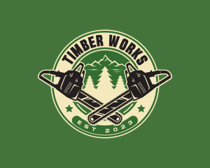 Chainsaw Forest Logger logo design