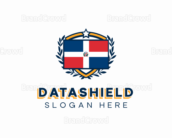 Dominican Flag Shield Logo