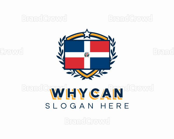 Dominican Flag Shield Logo