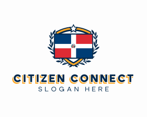 Citizenship - Dominican Flag Shield logo design