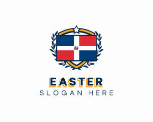 Dominican Flag Shield logo design