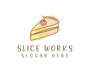 Slice - Cherry Cake Slice logo design