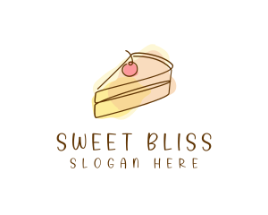 Cherry Cake Slice logo design