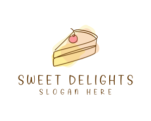 Cherry Cake Slice logo design