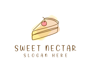 Cherry Cake Slice logo design