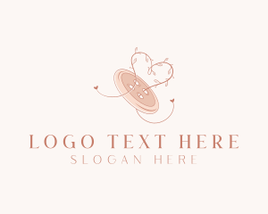 Button - Button Leaf Heart Tailoring logo design