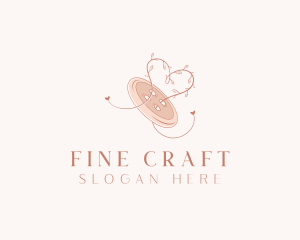 Button Leaf Heart Tailoring logo design