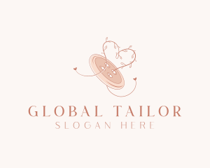 Button Leaf Heart Tailoring logo design