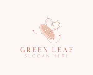 Button Leaf Heart Tailoring logo design