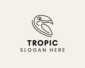 Modern Minimalist Toucan  logo design