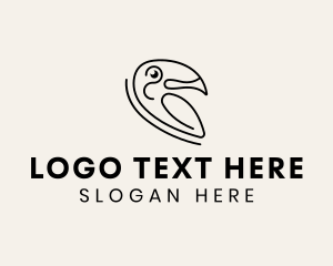 Modern Minimalist Toucan  Logo